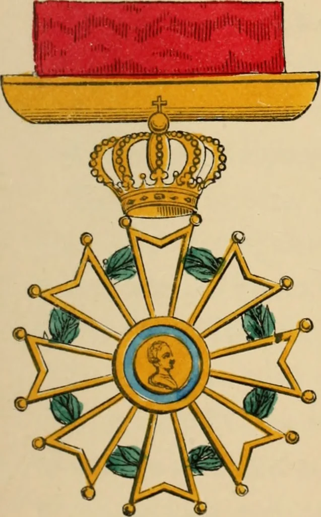 An illustration from The book of orders of knighthood and decorations of honour of all nations ..., 1858, leaf 264