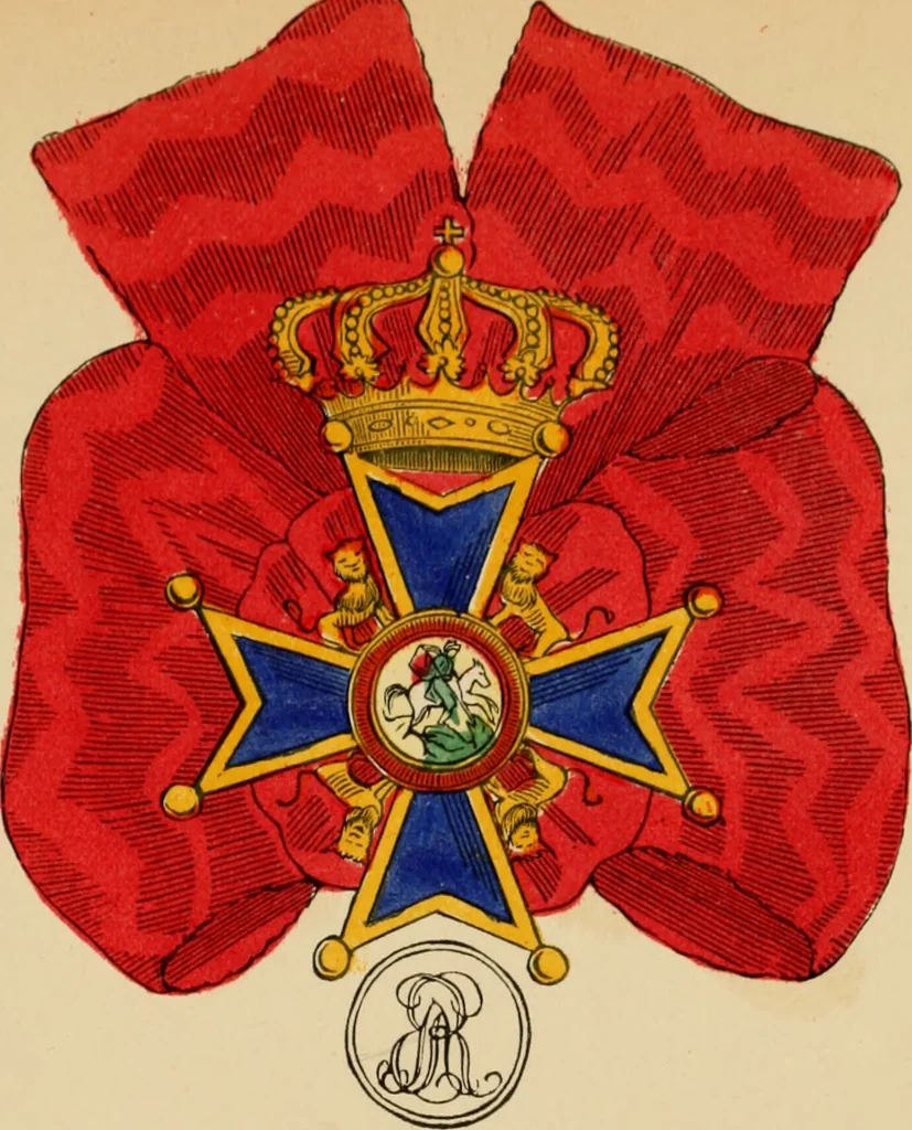 An illustration from The book of orders of knighthood and decorations of honour of all nations ..., 1858, leaf 282