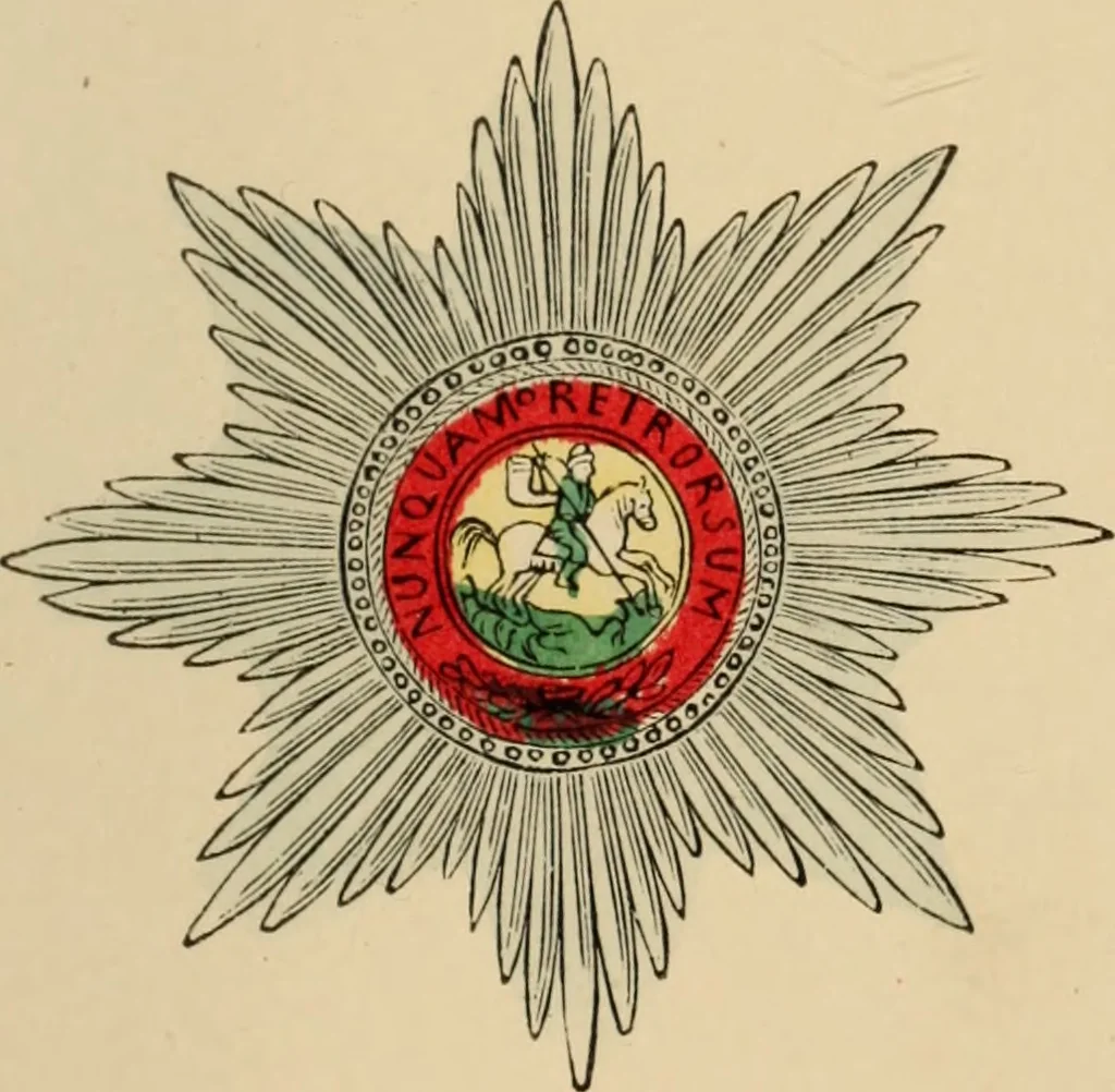 An illustration from The book of orders of knighthood and decorations of honour of all nations ..., 1858, leaf 282