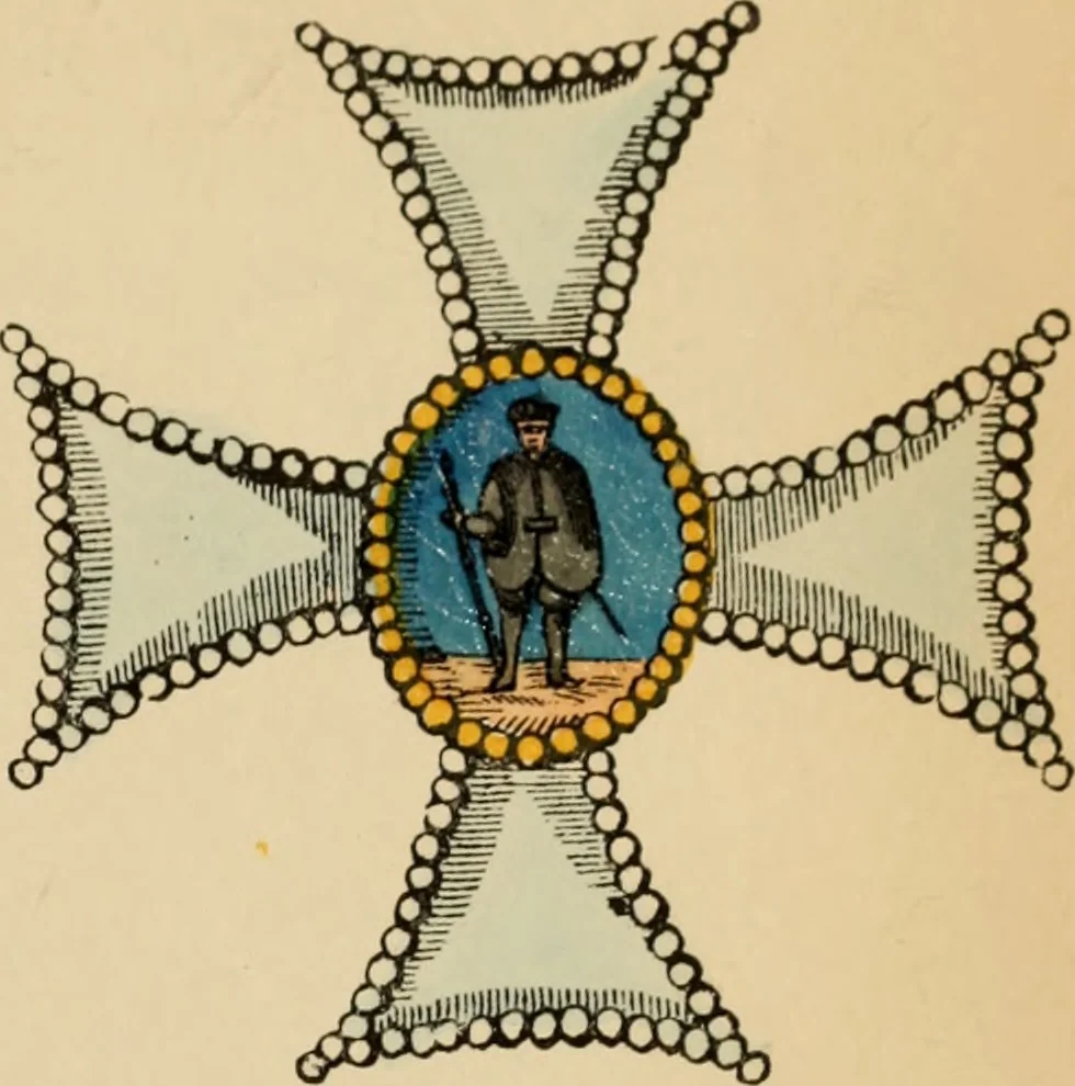An illustration from The book of orders of knighthood and decorations of honour of all nations ..., 1858, leaf 312