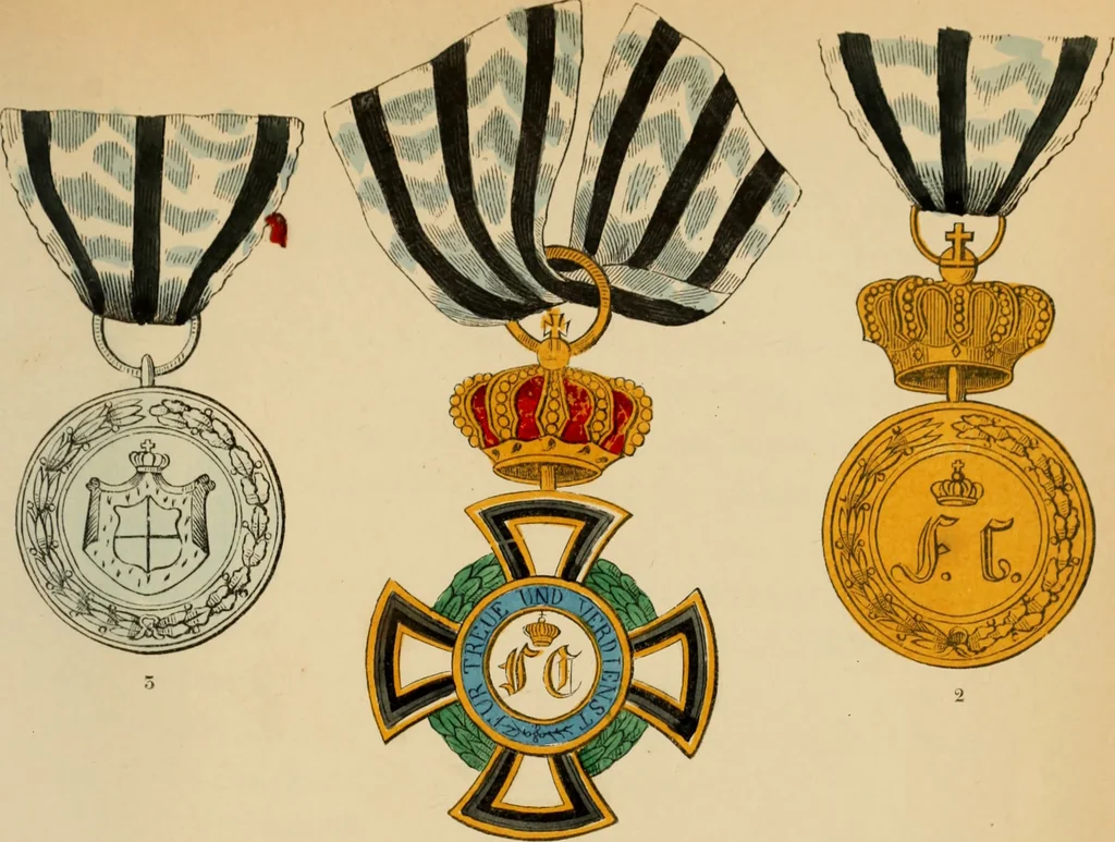 An illustration from The book of orders of knighthood and decorations of honour of all nations ..., 1858, leaf 318
