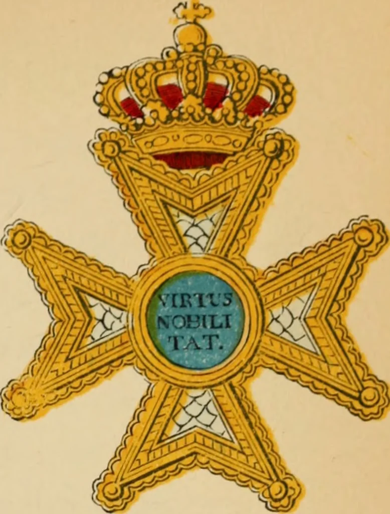 An illustration from The book of orders of knighthood and decorations of honour of all nations ..., 1858, leaf 332