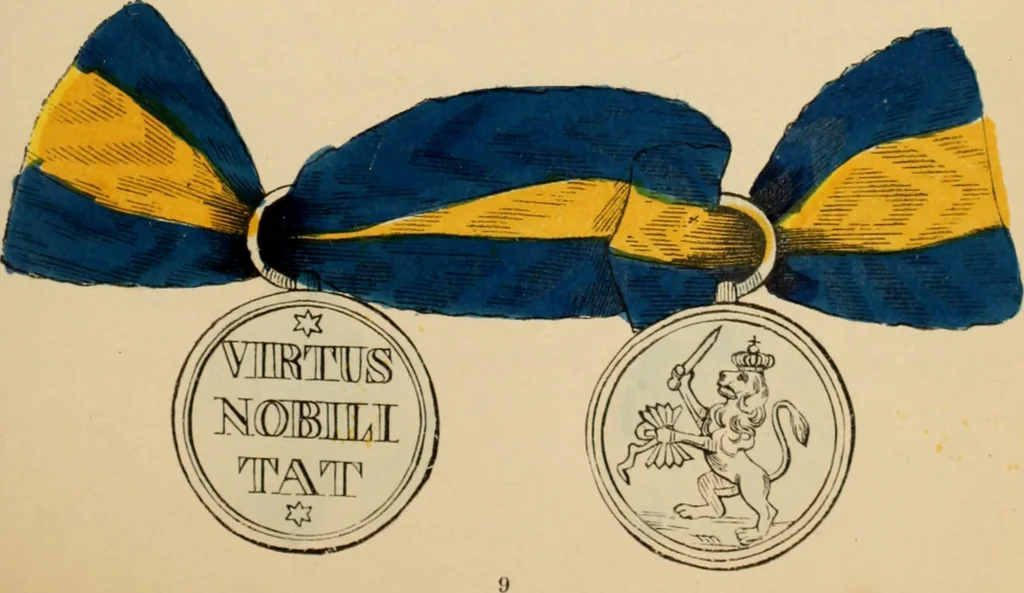 An illustration from The book of orders of knighthood and decorations of honour of all nations ..., 1858, leaf 332