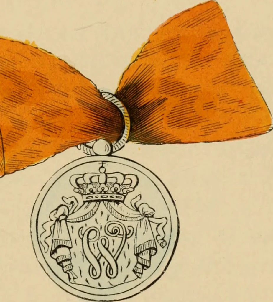 An illustration from The book of orders of knighthood and decorations of honour of all nations ..., 1858, leaf 338