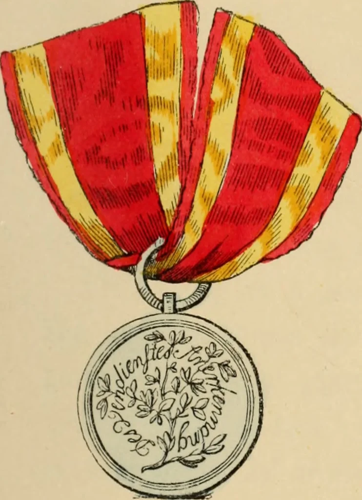 An illustration from The book of orders of knighthood and decorations of honour of all nations ..., 1858, leaf 344