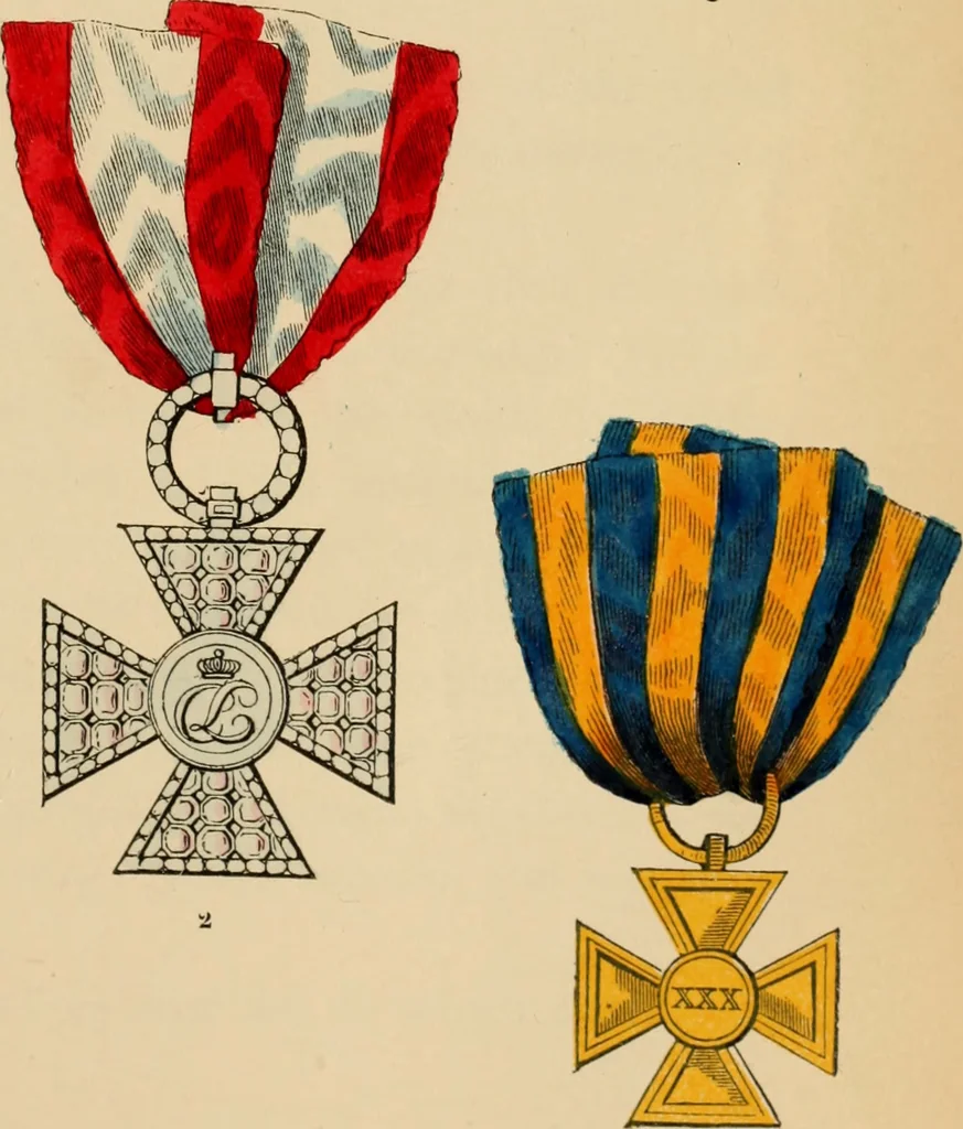 An illustration from The book of orders of knighthood and decorations of honour of all nations ..., 1858, leaf 348