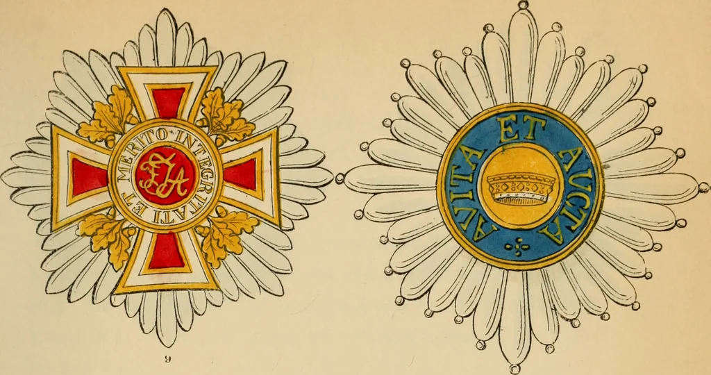 An illustration from The book of orders of knighthood and decorations of honour of all nations ..., 1858, leaf 38