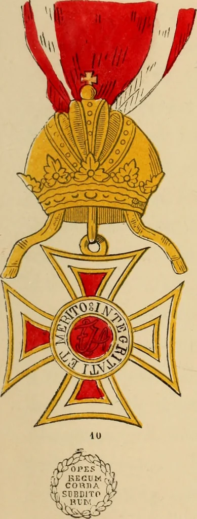 An illustration from The book of orders of knighthood and decorations of honour of all nations ..., 1858, leaf 38
