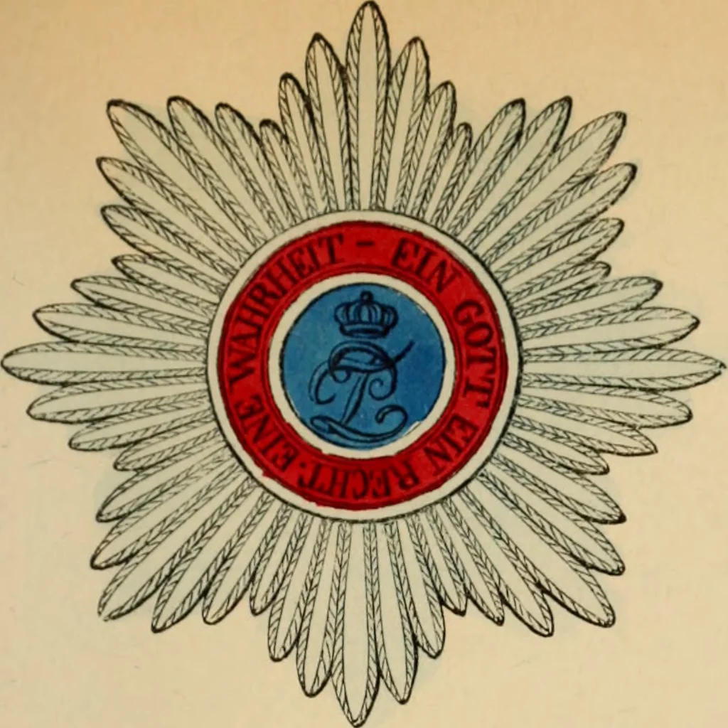 An illustration from The book of orders of knighthood and decorations of honour of all nations ..., 1858, leaf 382