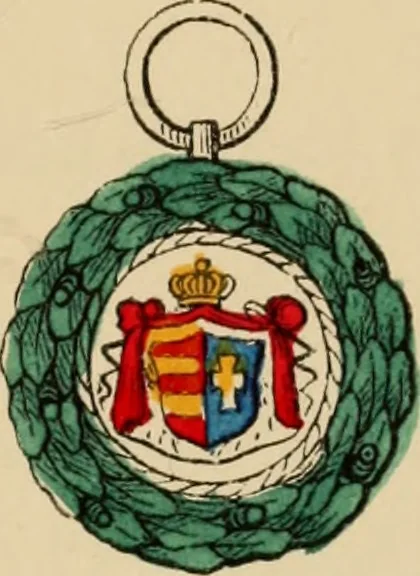 An illustration from The book of orders of knighthood and decorations of honour of all nations ..., 1858, leaf 382