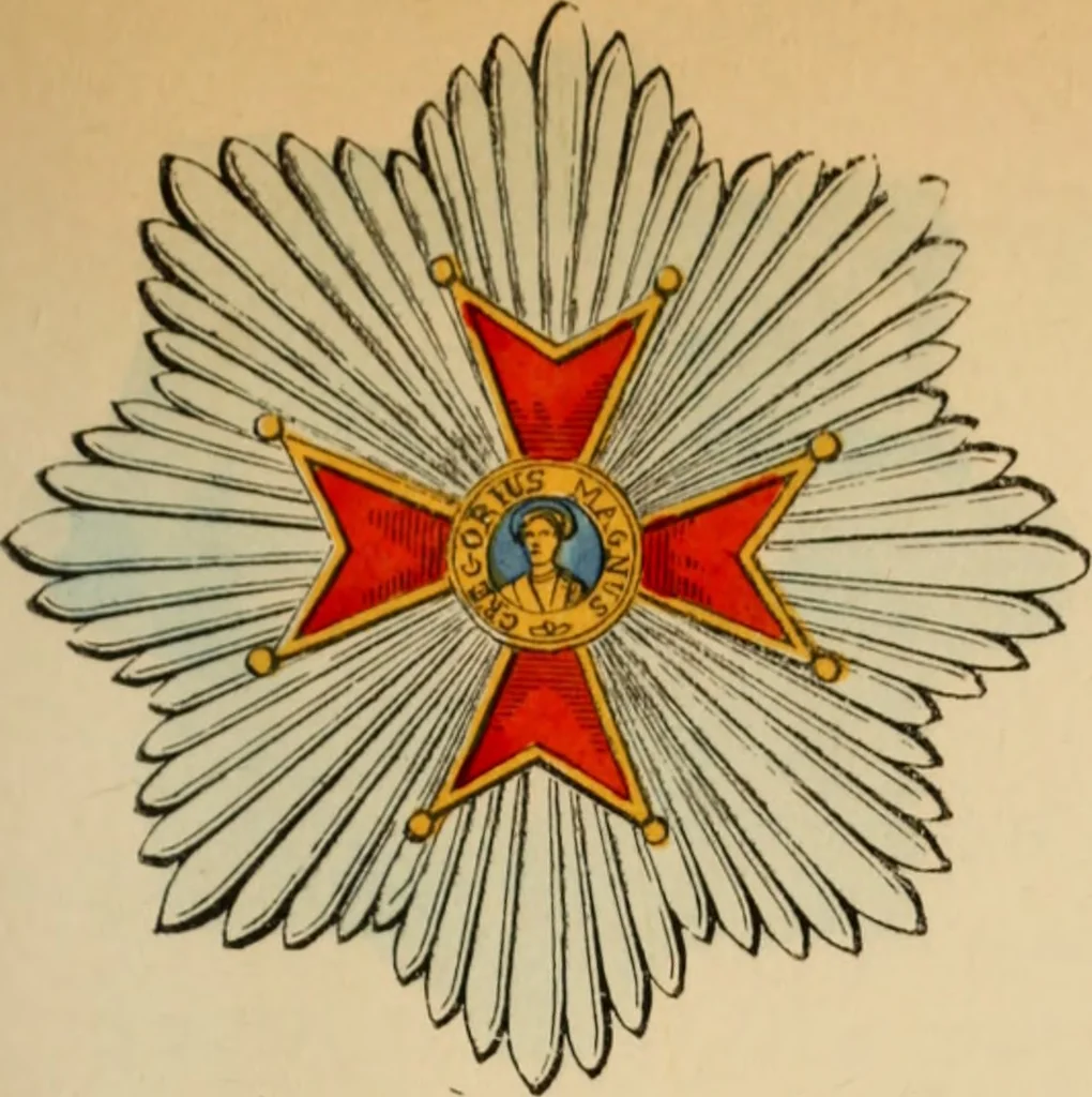 An illustration from The book of orders of knighthood and decorations of honour of all nations ..., 1858, leaf 390