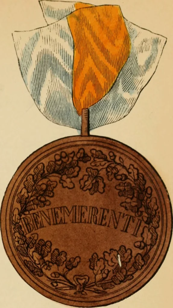 An illustration from The book of orders of knighthood and decorations of honour of all nations ..., 1858, leaf 400