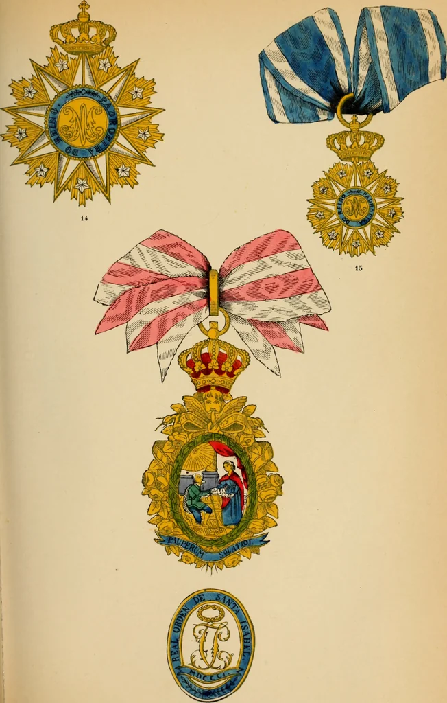 An illustration from The book of orders of knighthood and decorations of honour of all nations ..., 1858, leaf 448