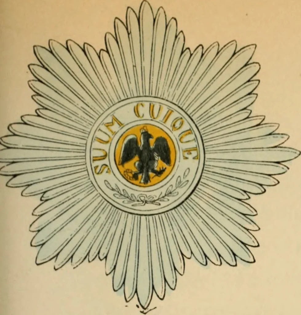 An illustration from The book of orders of knighthood and decorations of honour of all nations ..., 1858, leaf 452