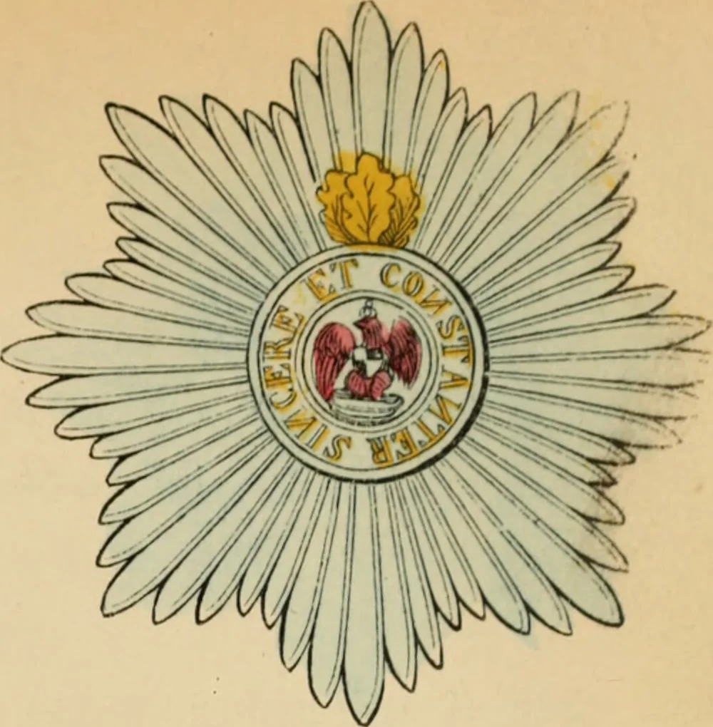 An illustration from The book of orders of knighthood and decorations of honour of all nations ..., 1858, leaf 452