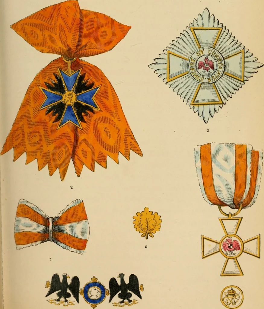 An illustration from The book of orders of knighthood and decorations of honour of all nations ..., 1858, leaf 452