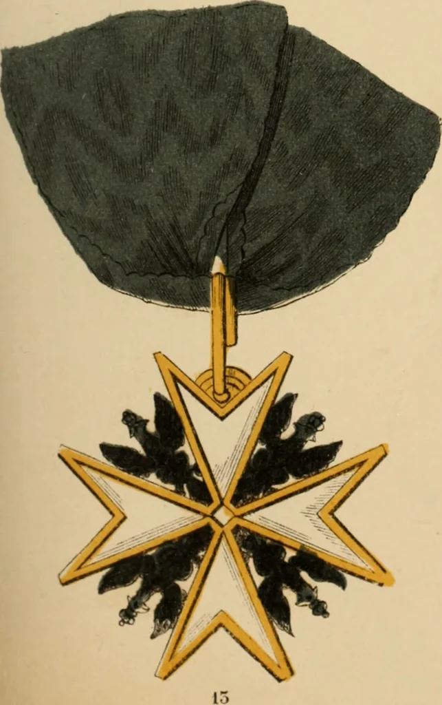 An illustration from The book of orders of knighthood and decorations of honour of all nations ..., 1858, leaf 460