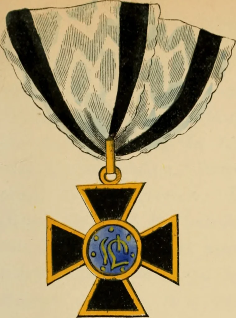 An illustration from The book of orders of knighthood and decorations of honour of all nations ..., 1858, leaf 464