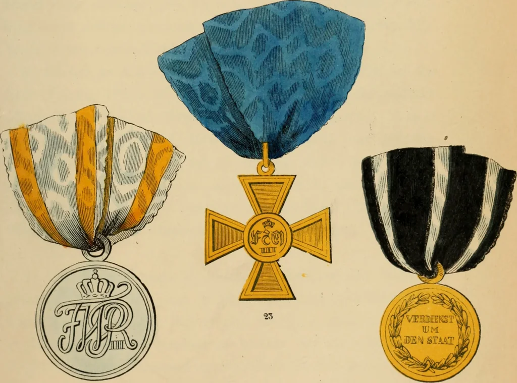 An illustration from The book of orders of knighthood and decorations of honour of all nations ..., 1858, leaf 488