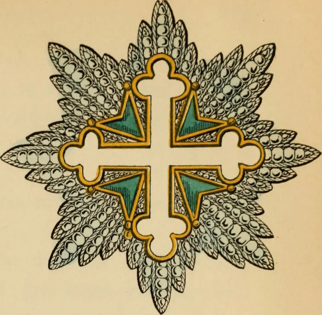 An illustration from The book of orders of knighthood and decorations of honour of all nations ..., 1858, leaf 552
