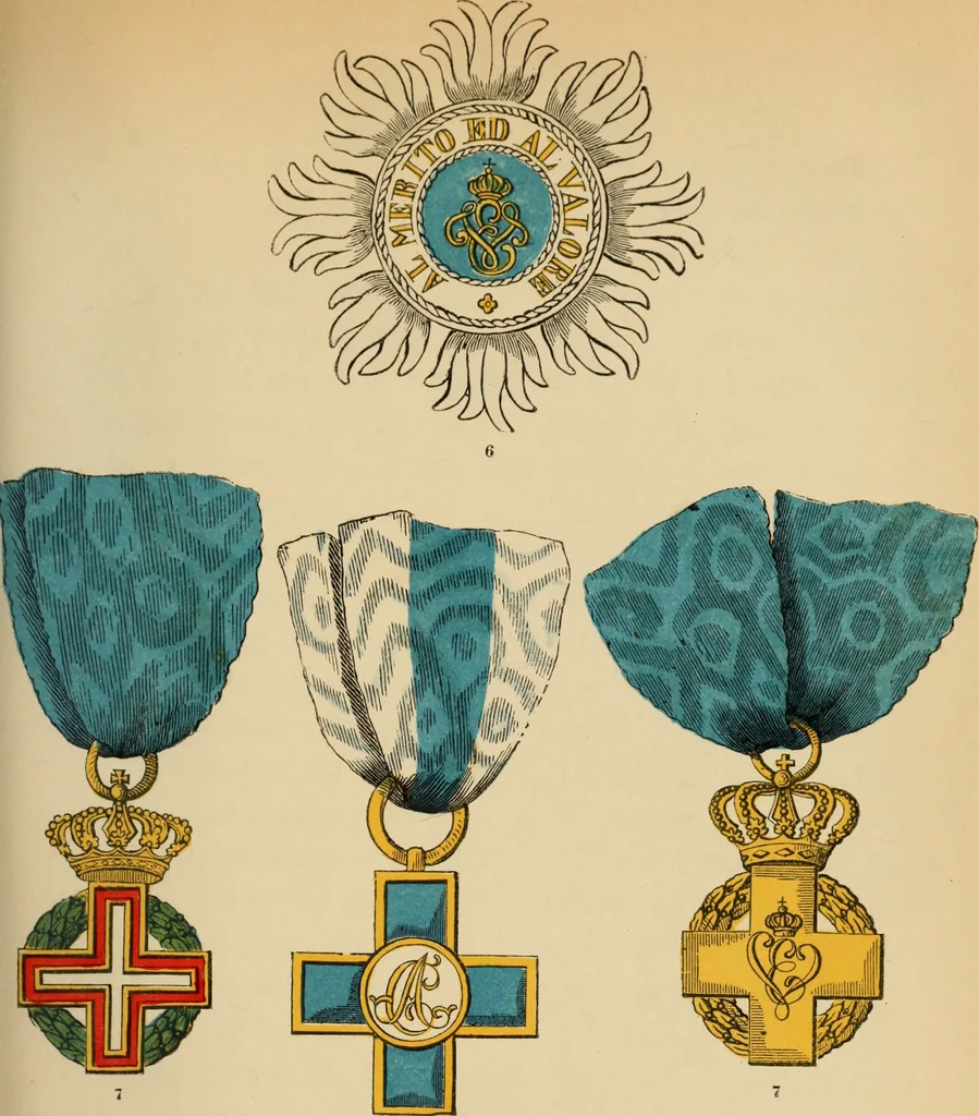 An illustration from The book of orders of knighthood and decorations of honour of all nations ..., 1858, leaf 564