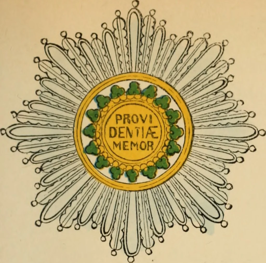 An illustration from The book of orders of knighthood and decorations of honour of all nations ..., 1858, leaf 574