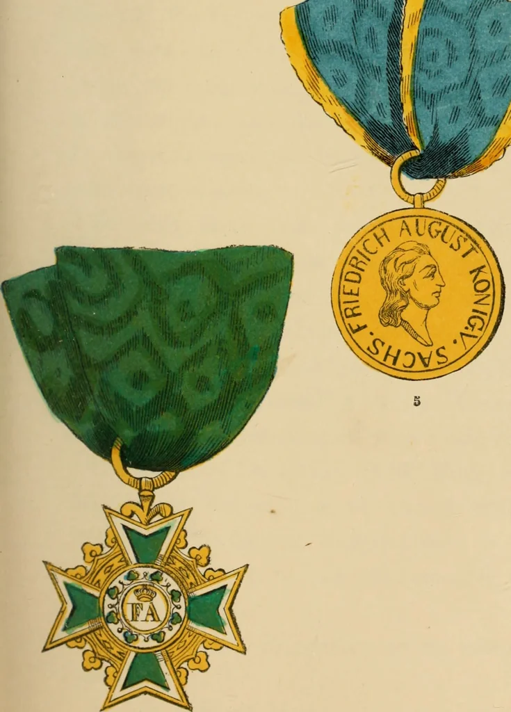 An illustration from The book of orders of knighthood and decorations of honour of all nations ..., 1858, leaf 574