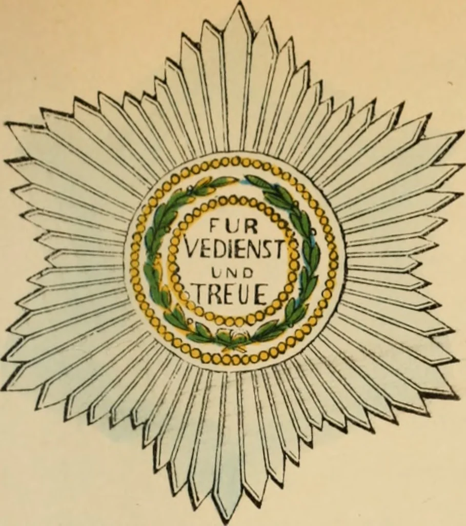 An illustration from The book of orders of knighthood and decorations of honour of all nations ..., 1858, leaf 582