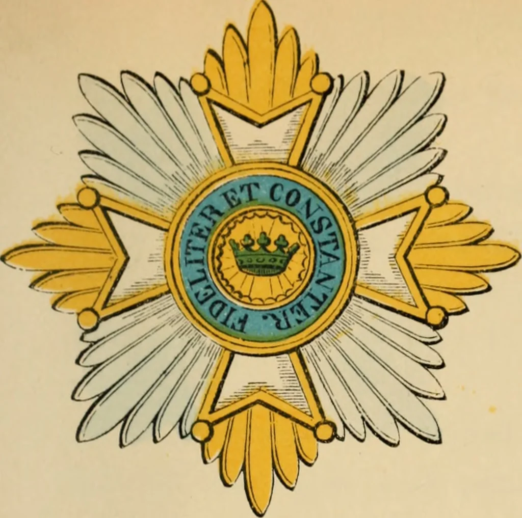 An illustration from The book of orders of knighthood and decorations of honour of all nations ..., 1858, leaf 590