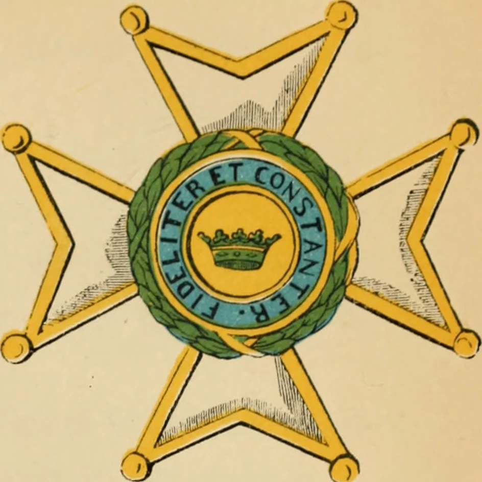 An illustration from The book of orders of knighthood and decorations of honour of all nations ..., 1858, leaf 590