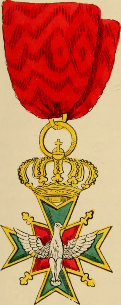 An illustration from The book of orders of knighthood and decorations of honour of all nations ..., 1858, leaf 606