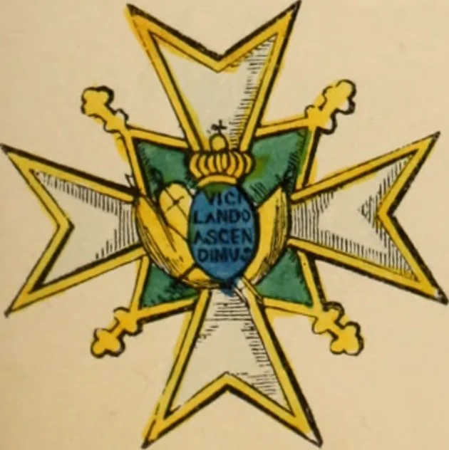 An illustration from The book of orders of knighthood and decorations of honour of all nations ..., 1858, leaf 606