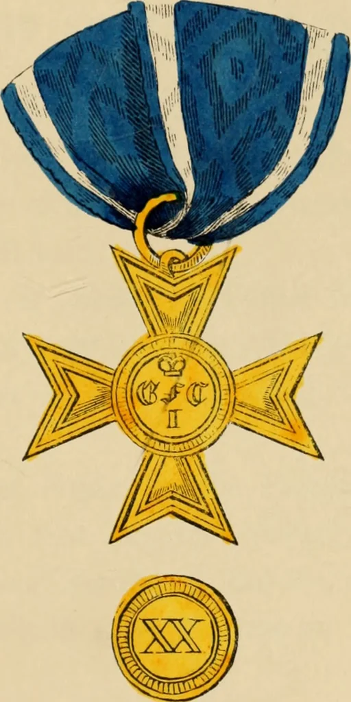 An illustration from The book of orders of knighthood and decorations of honour of all nations ..., 1858, leaf 616