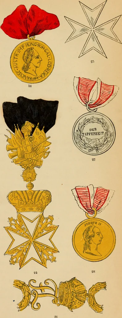 An illustration from The book of orders of knighthood and decorations of honour of all nations ..., 1858, leaf 62