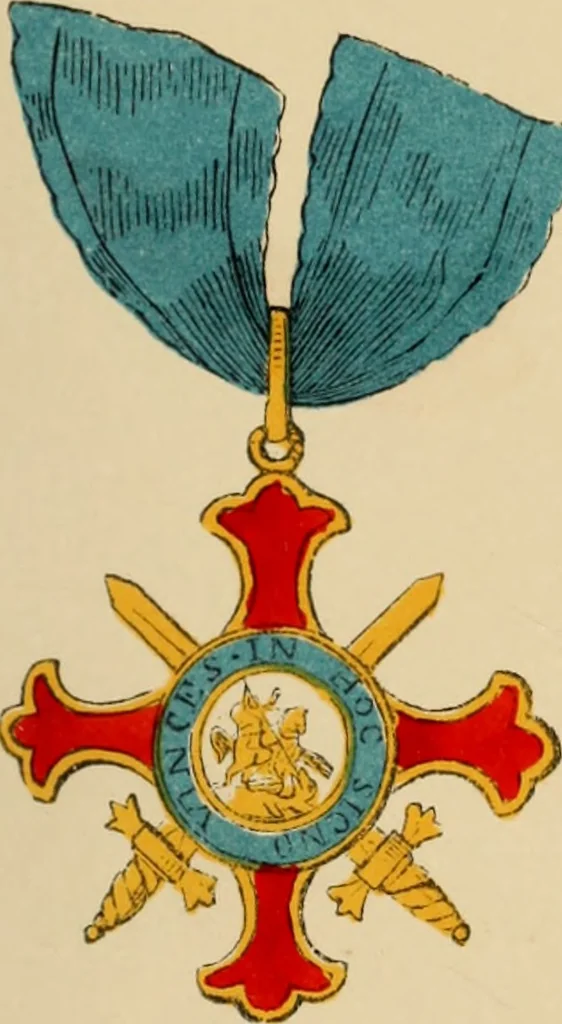 An illustration from The book of orders of knighthood and decorations of honour of all nations ..., 1858, leaf 628