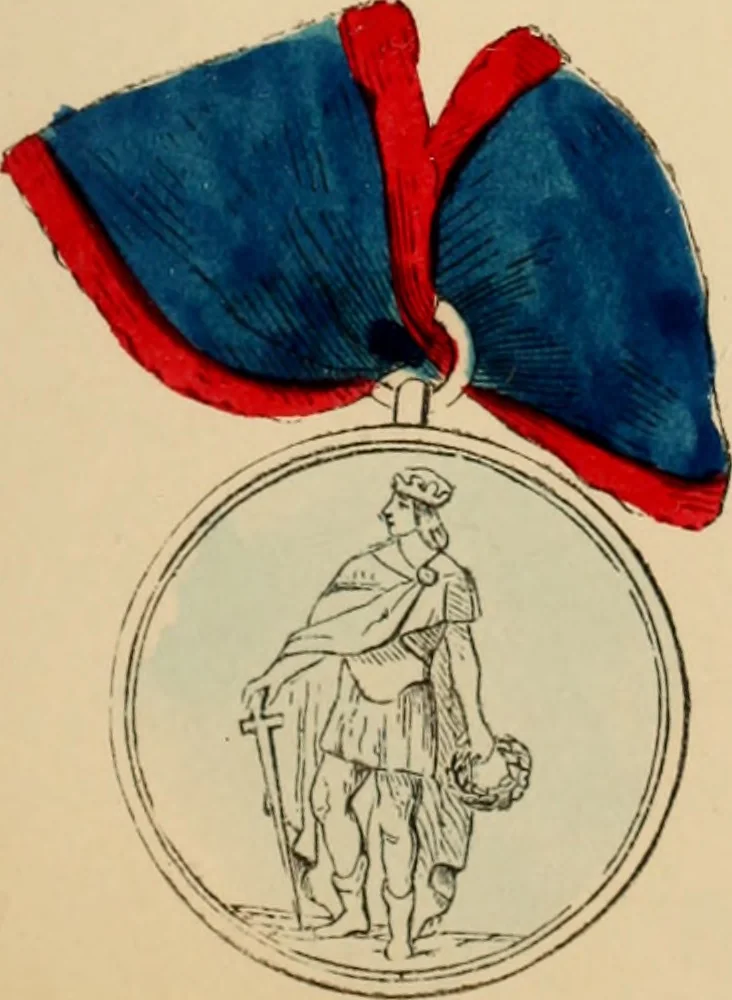 An illustration from The book of orders of knighthood and decorations of honour of all nations ..., 1858, leaf 628