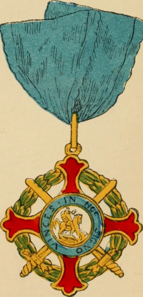 An illustration from The book of orders of knighthood and decorations of honour of all nations ..., 1858, leaf 628