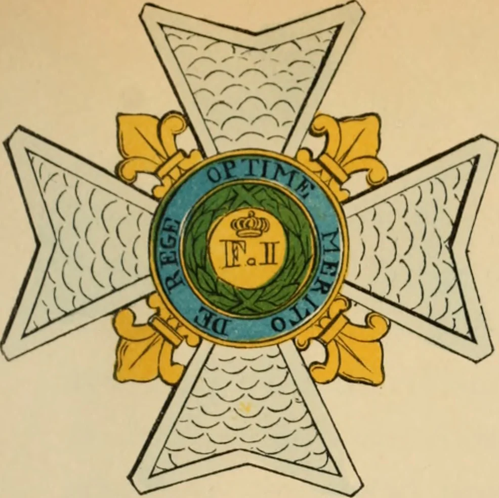 An illustration from The book of orders of knighthood and decorations of honour of all nations ..., 1858, leaf 632