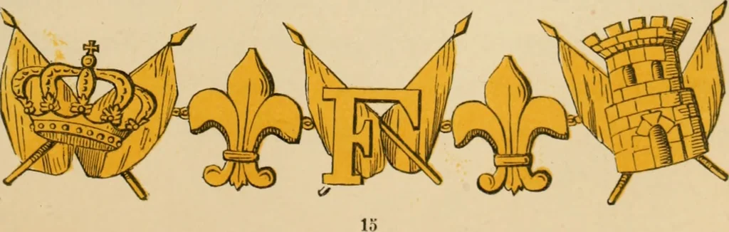 An illustration from The book of orders of knighthood and decorations of honour of all nations ..., 1858, leaf 632
