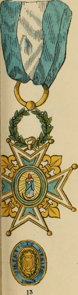An illustration from The book of orders of knighthood and decorations of honour of all nations ..., 1858, leaf 658