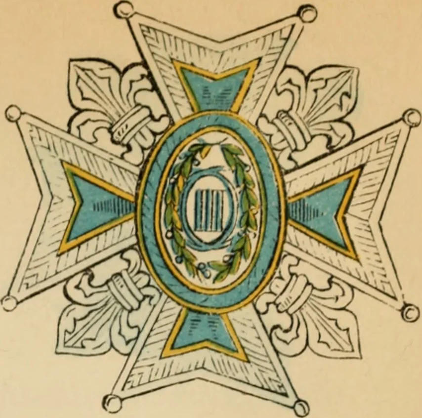 An illustration from The book of orders of knighthood and decorations of honour of all nations ..., 1858, leaf 658