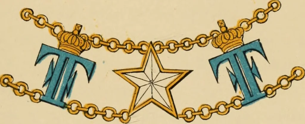 An illustration from The book of orders of knighthood and decorations of honour of all nations ..., 1858, leaf 702