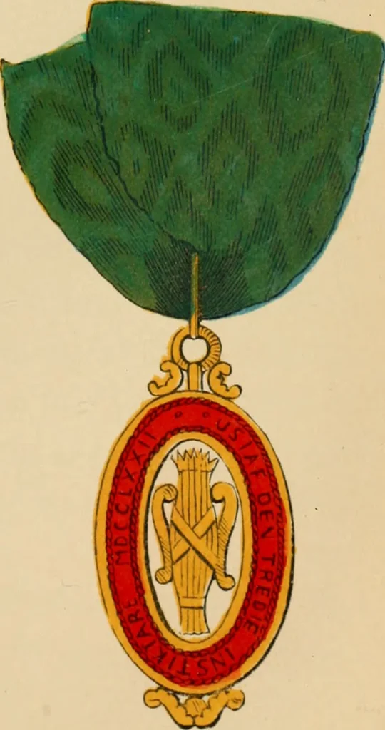 An illustration from The book of orders of knighthood and decorations of honour of all nations ..., 1858, leaf 702