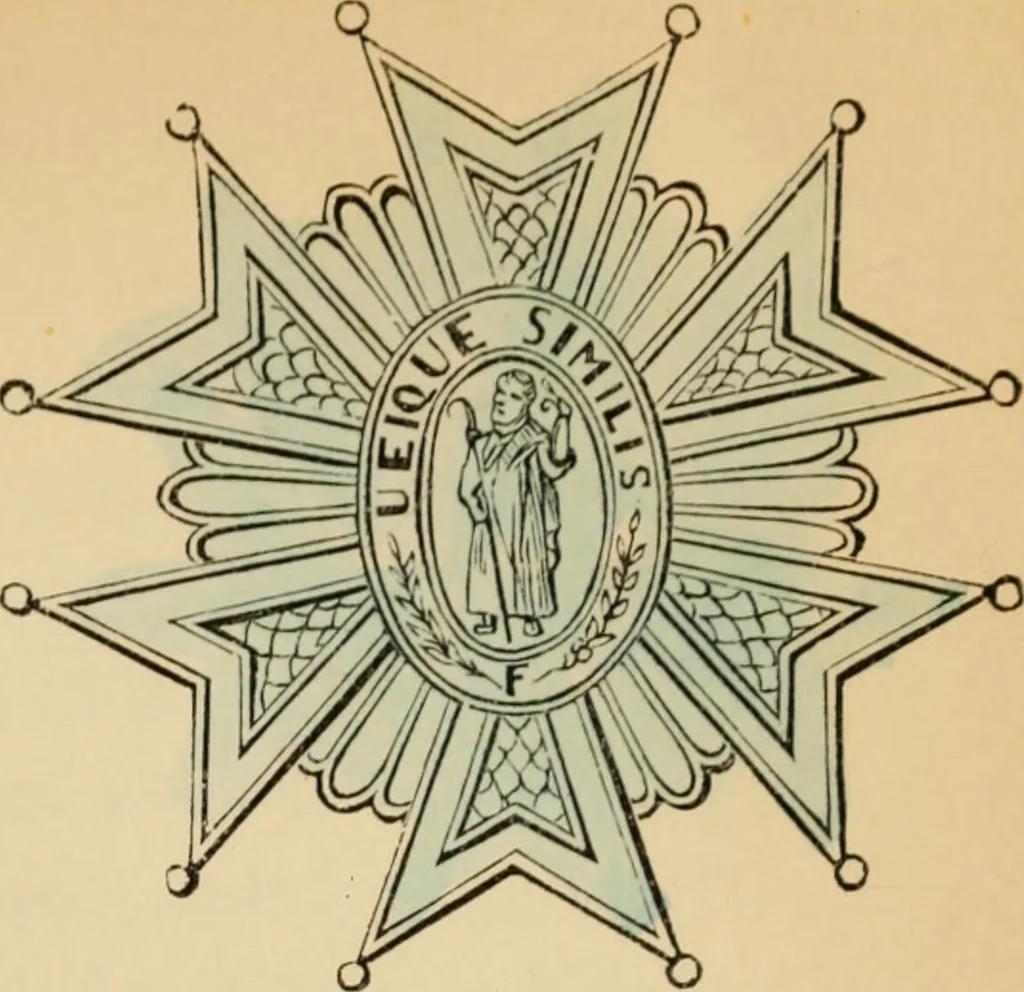 An illustration from The book of orders of knighthood and decorations of honour of all nations ..., 1858, leaf 736
