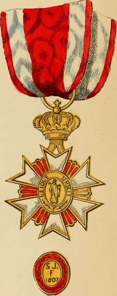 An illustration from The book of orders of knighthood and decorations of honour of all nations ..., 1858, leaf 736