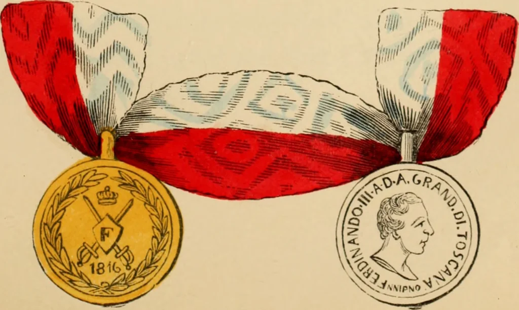 An illustration from The book of orders of knighthood and decorations of honour of all nations ..., 1858, leaf 736