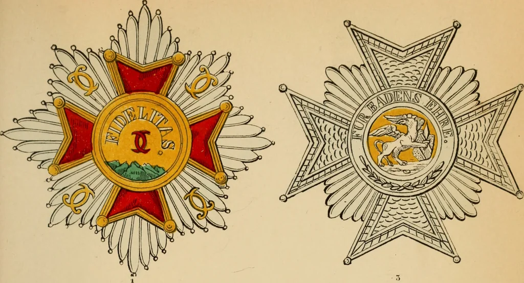 An illustration from The book of orders of knighthood and decorations of honour of all nations ..., 1858, leaf 82
