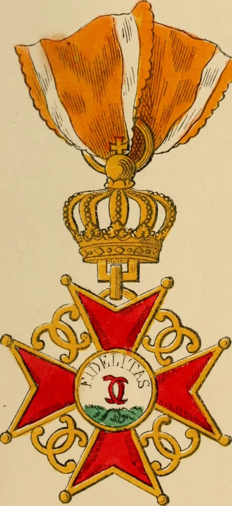 An illustration from The book of orders of knighthood and decorations of honour of all nations ..., 1858, leaf 82