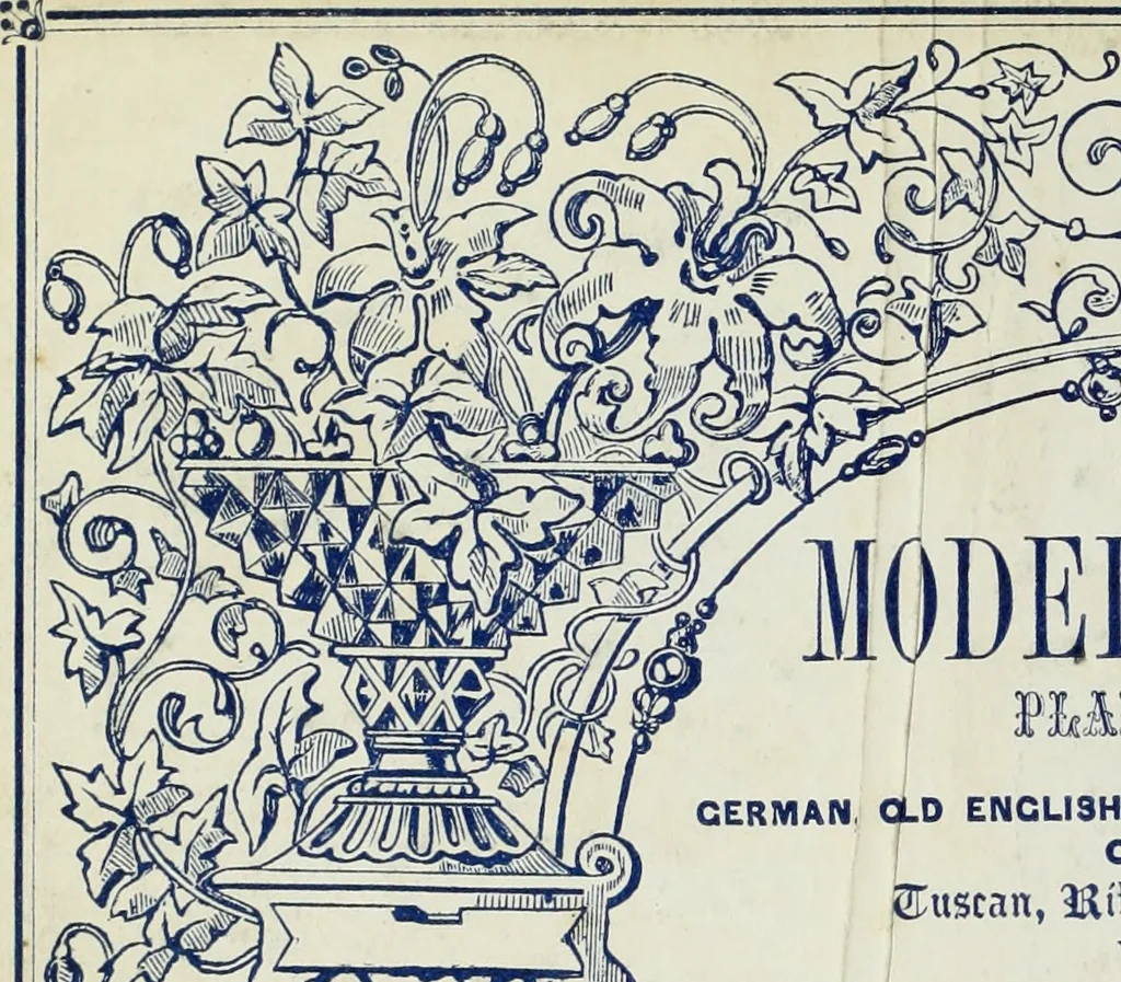 An illustration from The book of ornamental alphabets, ancient and mediaeval, from the eighth century, with numerals; including Gothic; church text, large and small; German arabesque; initials for illumination, monograms, crosses, etc., for the use of architectural and engineering draughtsmen, masons, decorative painters, lithographers, engravers, carvers, etc. etc., 1863, leaf 1