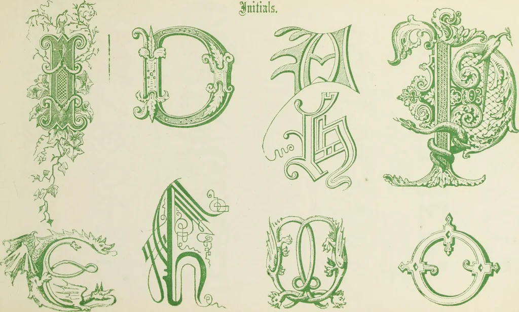 An illustration from The book of ornamental alphabets, ancient and mediaeval, from the eighth century, with numerals; including Gothic; church text, large and small; German arabesque; initials for illumination, monograms, crosses, etc., for the use of architectural and engineering draughtsmen, masons, decorative painters, lithographers, engravers, carvers, etc. etc., 1863, leaf 102